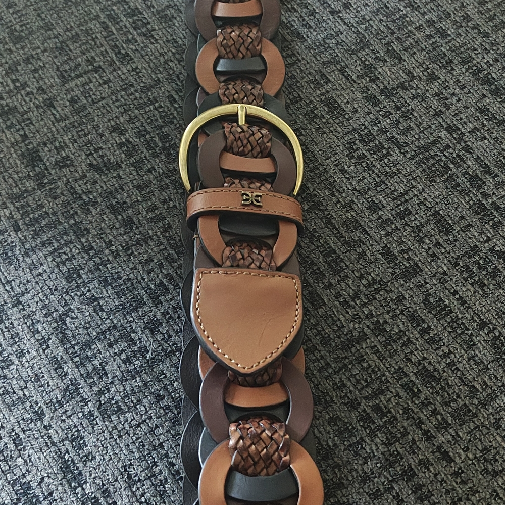 Sam Edelman Women's Casual Woven Linked Genuine Leather Belt